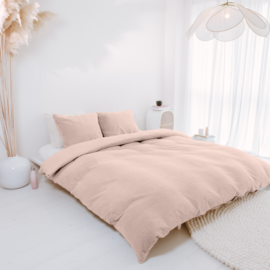 Parure housse de couette Teddy Hug Me Rose Poudré