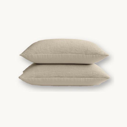 Y-NOT Kussenslopen Micro Mousseline Taupe 60x70cm 2-Pack