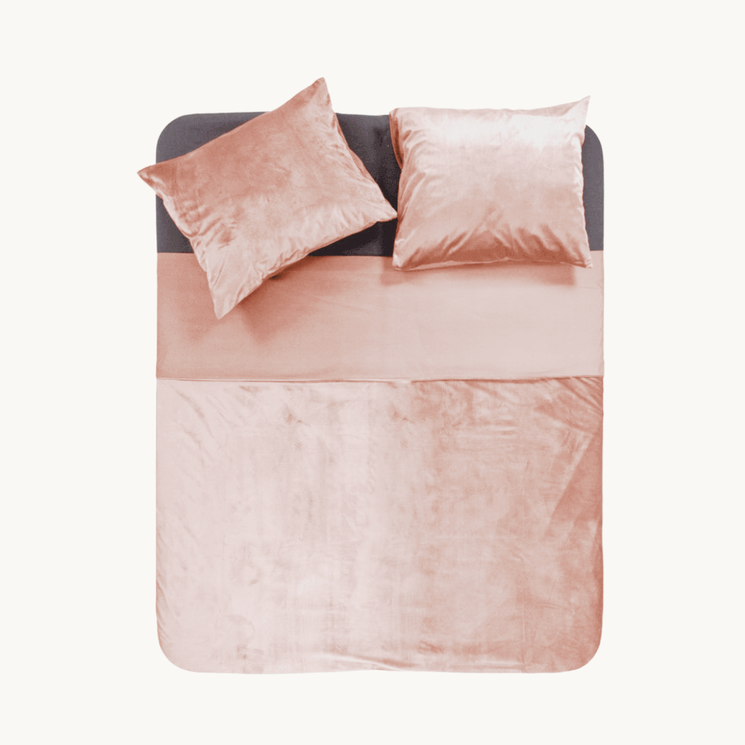 Parure housse de couette - Velours/Velours Rose Rose