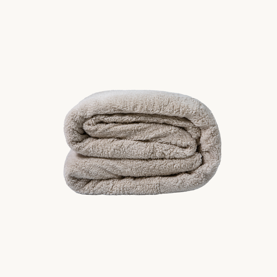 Ensemble housse de couette Teddy Café Glacé Taupe