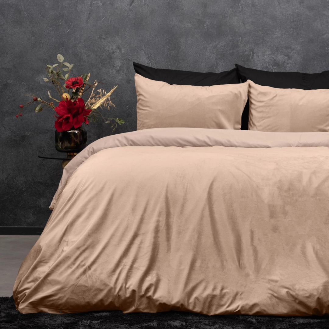 Parure housse de couette - Velours/Velours Nude
