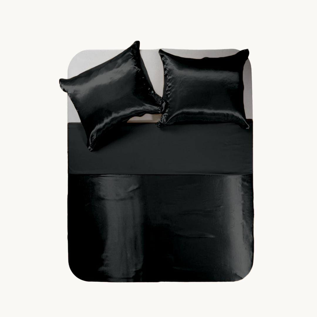 Dekbedovertrek Satijn™ Effen Pandora Black