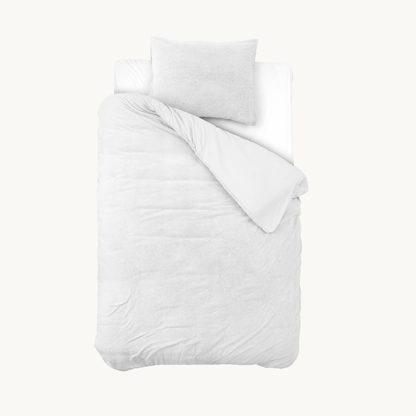 Ensemble housse de couette Teddy Café Glacé Taupe