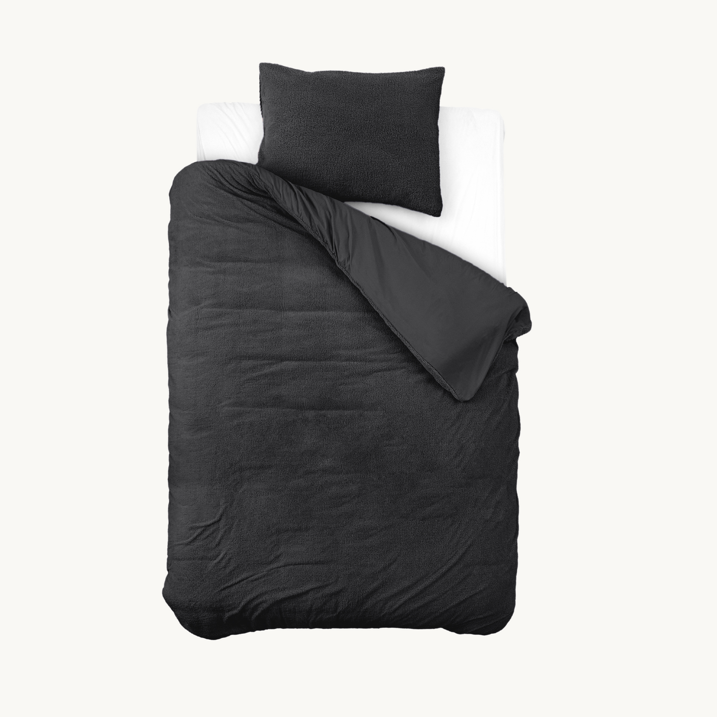 Ensemble housse de couette Teddy™ Coton Mystic Anthracite