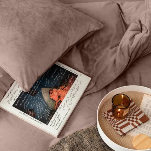 Ensemble housse de couette Velours / Velours Marron Café