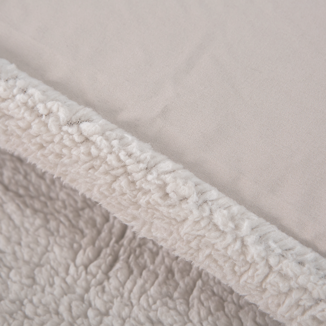 Ensemble housse de couette Teddy Café Glacé Taupe
