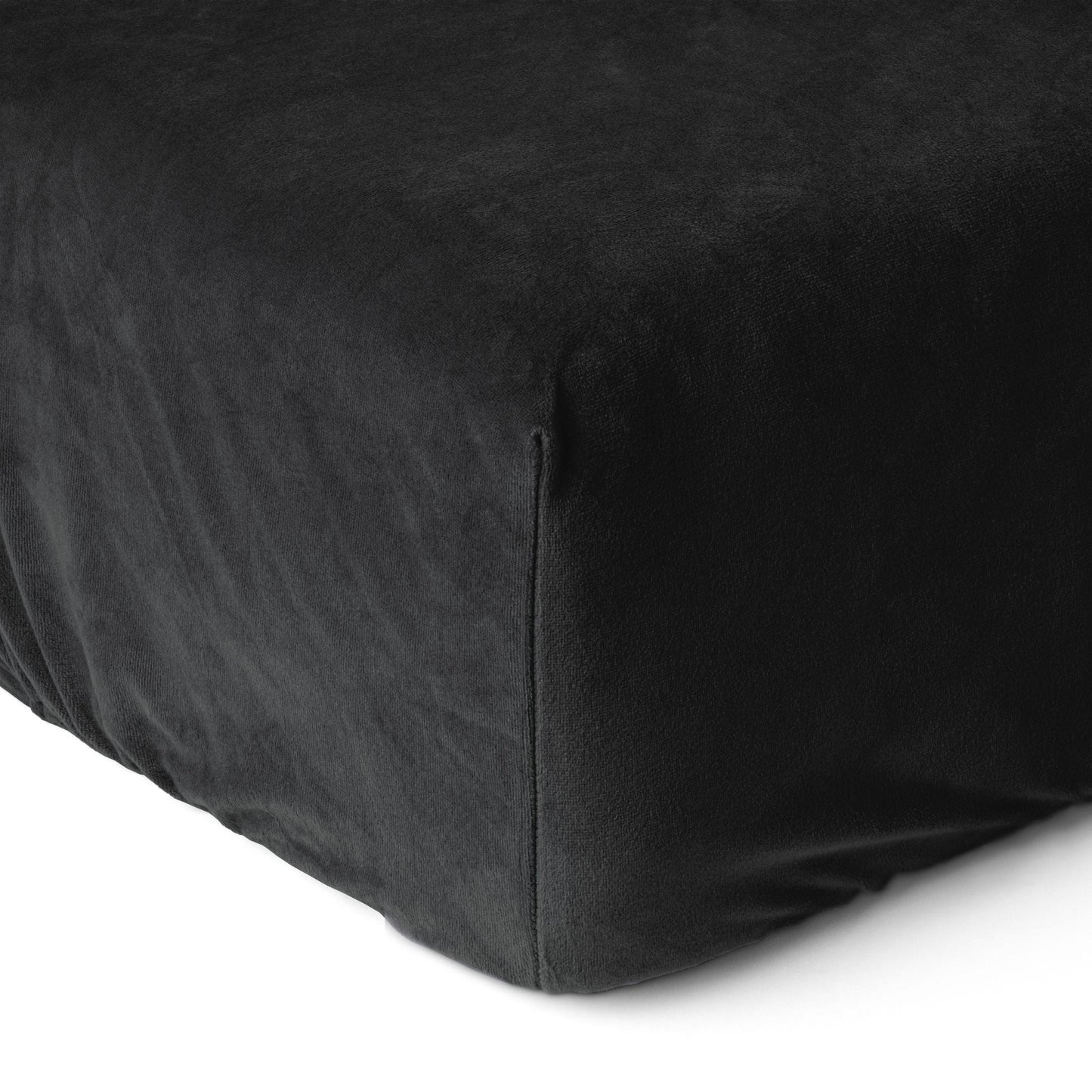 Drap-housse pour matelas velours noir obsidienne