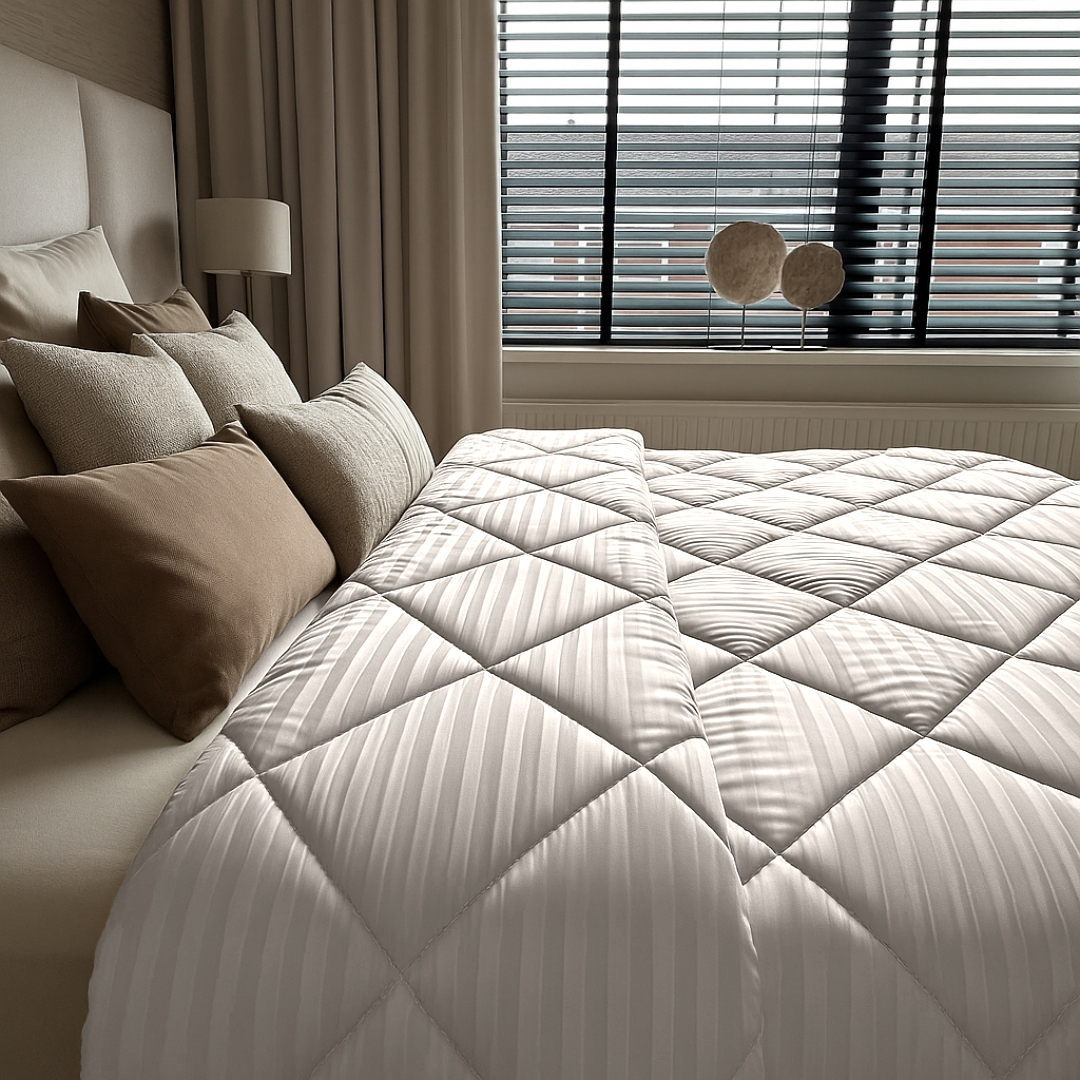 Kussenslopen Hotel Stripe Satin Offwhite 60x70cm 2-Pack