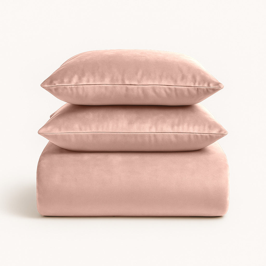 Parure housse de couette - Velours/Velours Rose Rose