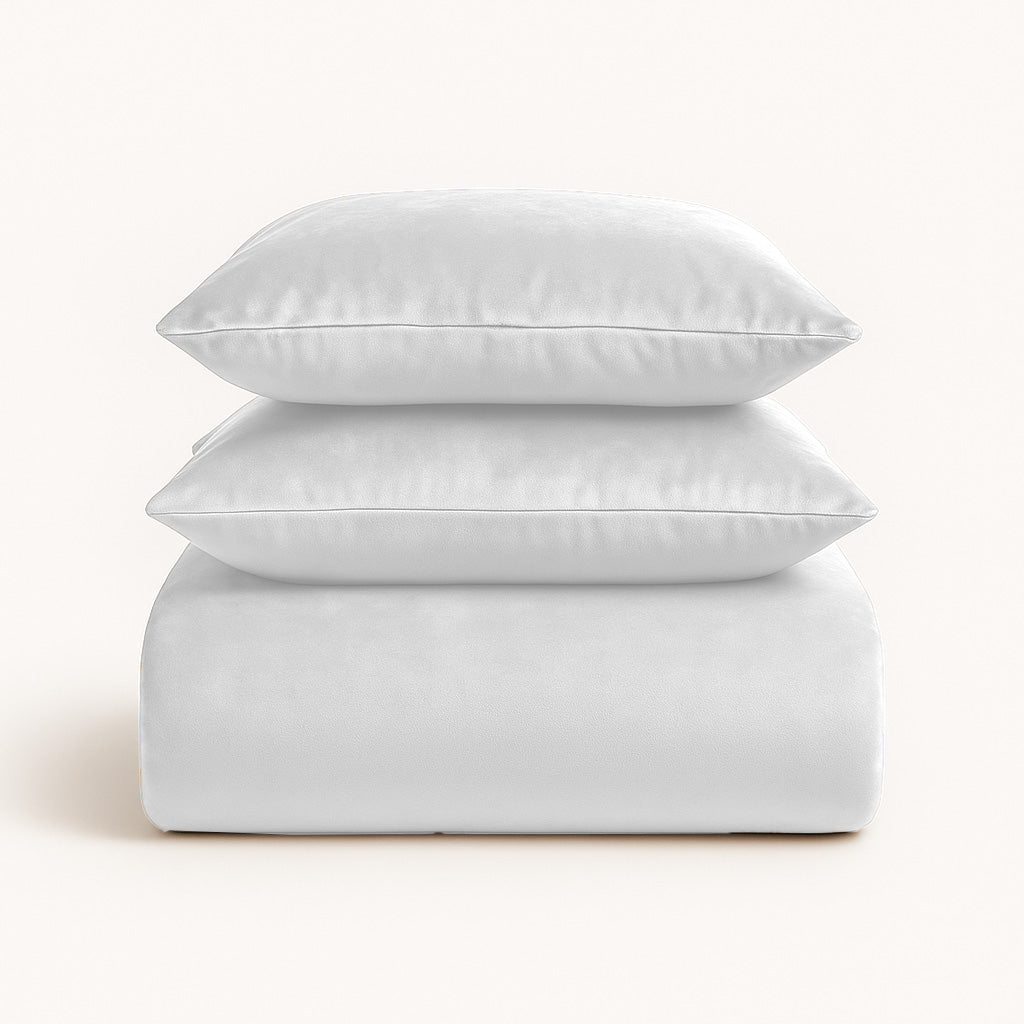 Parure housse de couette - Velours/Velours Porcelaine Blanc