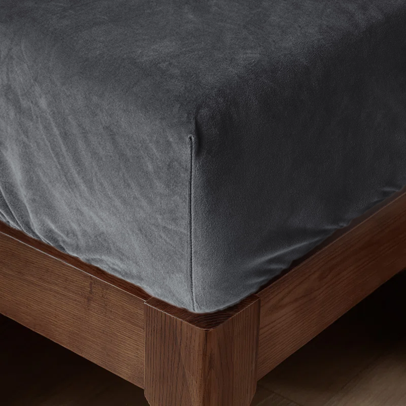 Drap-housse pour matelas velours Earl Grey