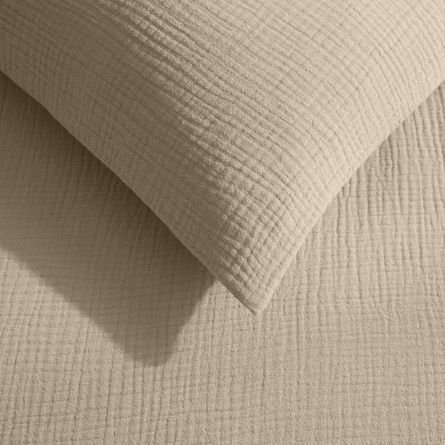 Dekbedovertrek set Katoen Mousseline 220TC Taupe