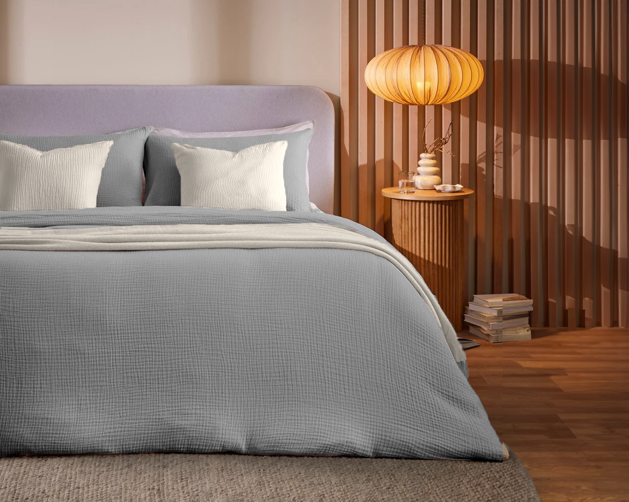 Dekbedovertrek set Katoen Mousseline 220TC Grey