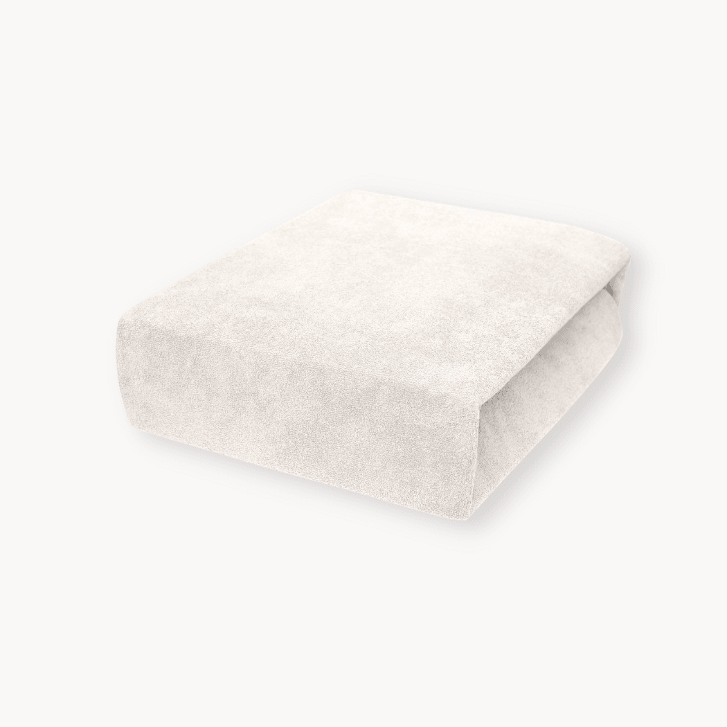 Drap-housse pour matelas velours blanc perle