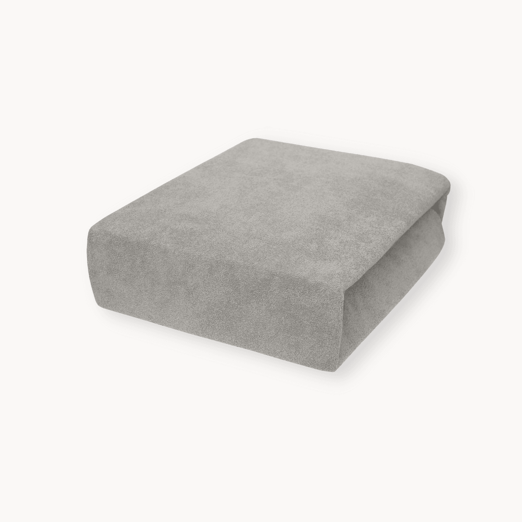 Drap-housse pour matelas velours gris pierre