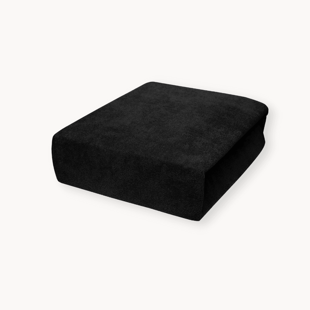 Drap-housse pour matelas velours noir obsidienne