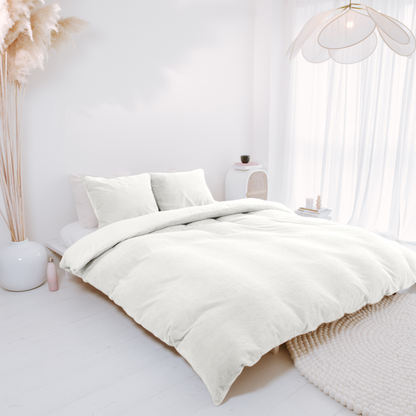 Parure housse de couette Teddy Sleep on Clouds Blanc