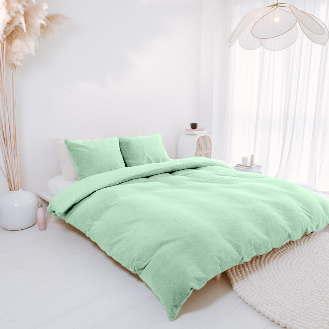 Dekbedovertrek set Teddy Matcha Tea Groen