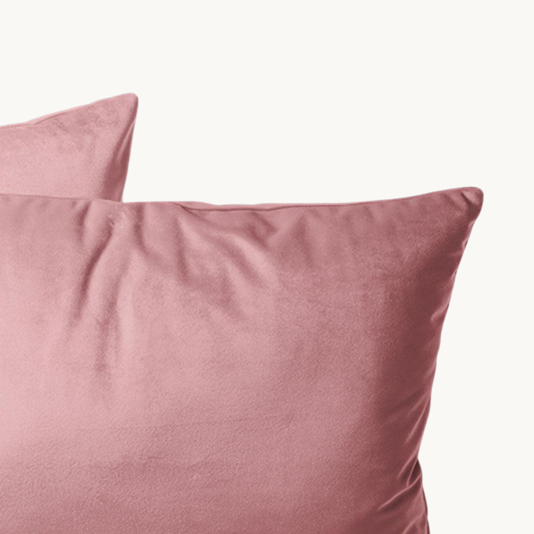 Taies d'oreiller en velours/velours Bois de Rose