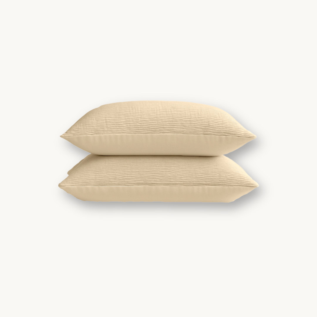 Kussenslopen Micro Mousseline Sand 60x70cm 2-Pack