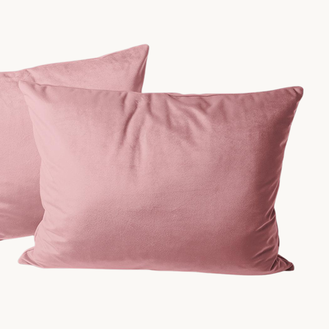 Taies d'oreiller en velours/velours Bois de Rose