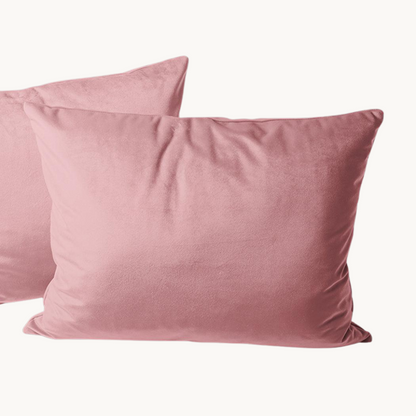 Taies d'oreiller en velours/velours Bois de Rose