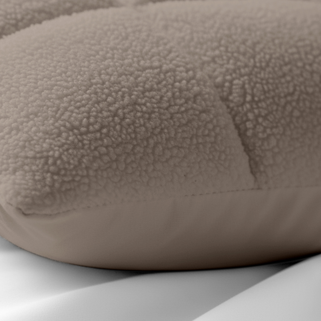 Kussenslopen Vol & Gevoerd Teddy Taupe/Grey  2-Pack 60x70 cm