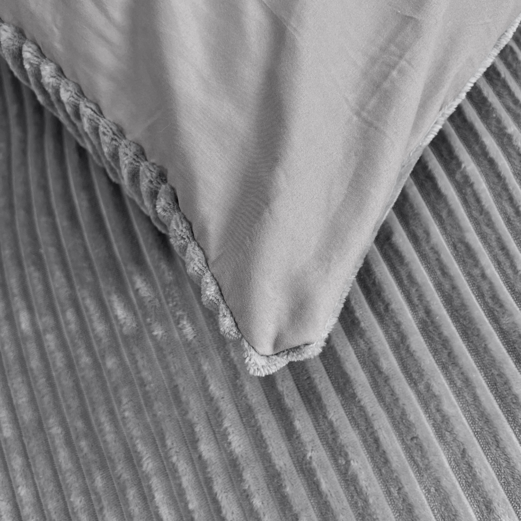 Housse de couette Teddy Rib Gris