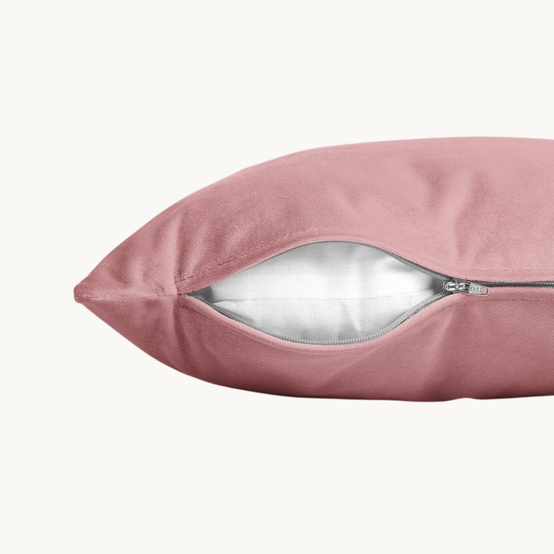 Taies d'oreiller en velours/velours Bois de Rose