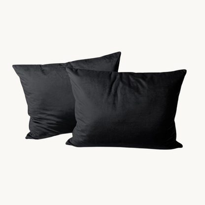 Kussenslopen Velvet Obsidian Black 60x70 cm 2-pack