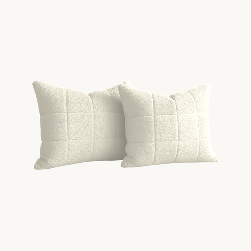 Kussenslopen Vol & Gevoerd Teddy Pearl White  2-Pack 60x70 cm