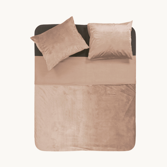 Parure housse de couette - Velours/Velours Nude