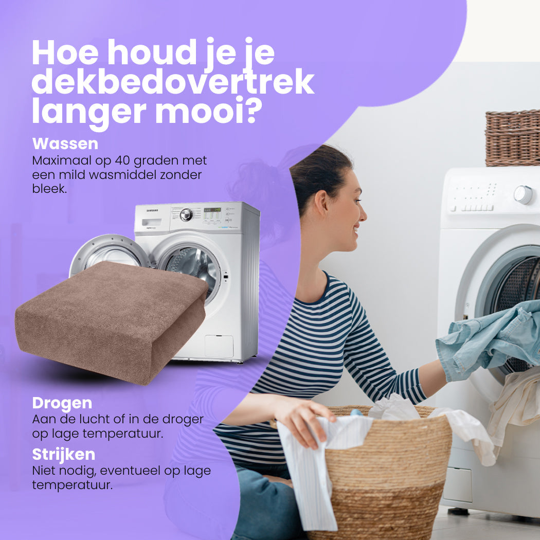 Ensemble housse de couette Velours / Velours Marron Café