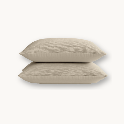 Kussenslopen Micro Mousseline Taupe 60x70cm 2-Pack