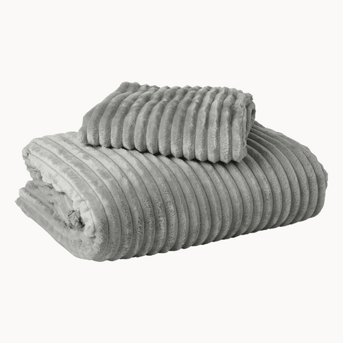Housse de couette Teddy Rib Gris