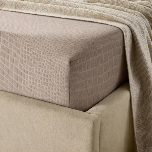 Matras Hoeslaken Velvet  Snake Skin - Desert Taupe