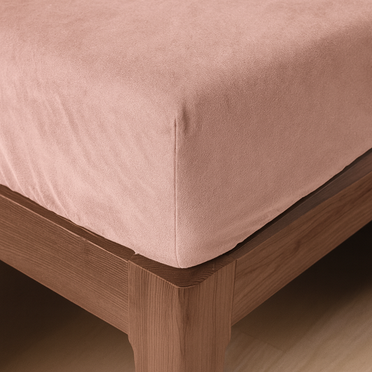 Drap-housse pour matelas velours beige taupe