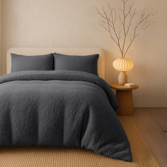 Ensemble housse de couette Teddy™ Coton Mystic Anthracite
