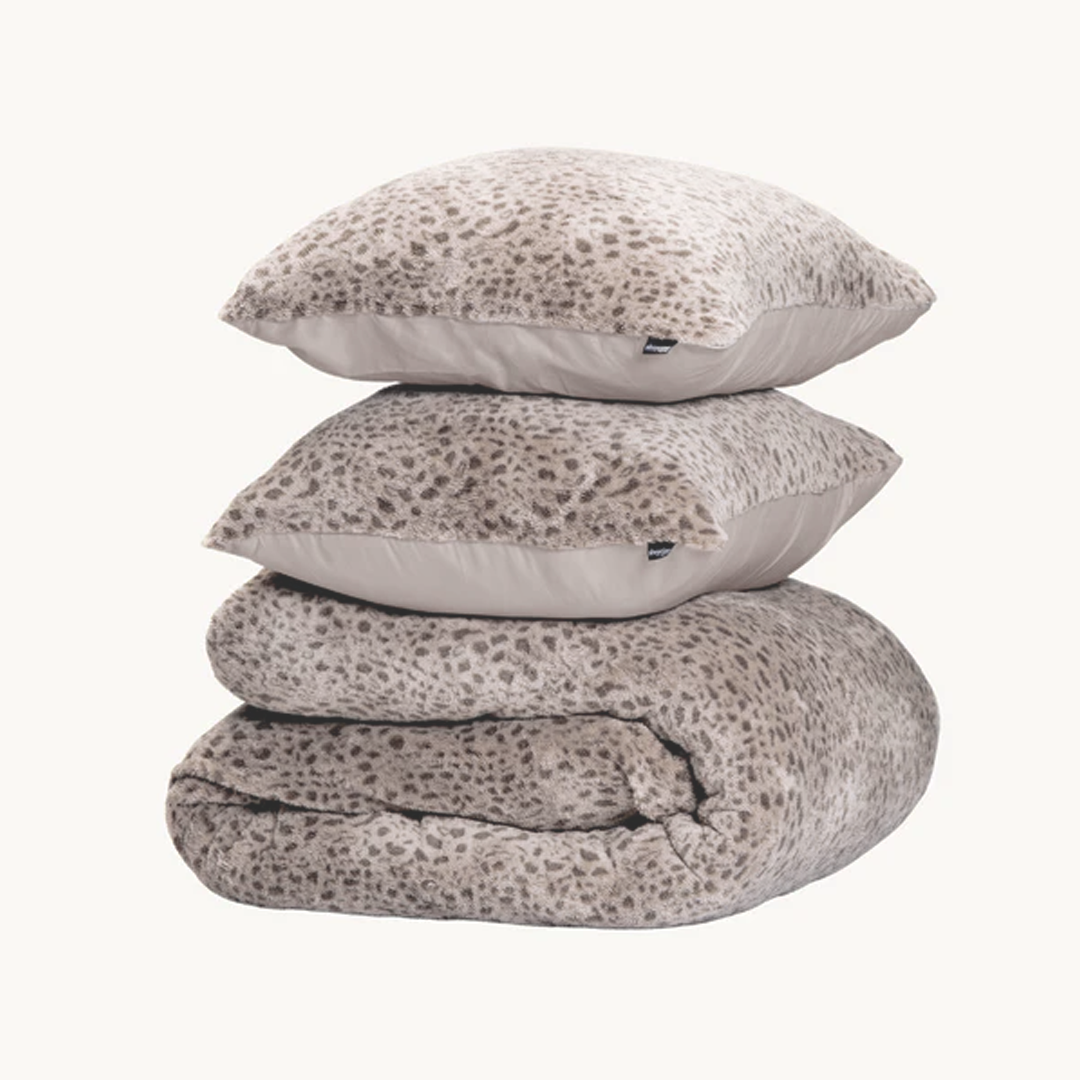 Housse de couette Teddy Fluffy Tigre Taupe