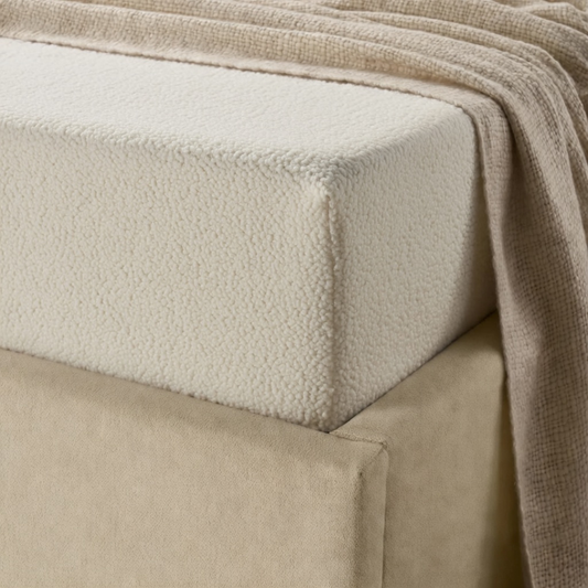 Matras Hoeslaken Teddy - Cappuccino White