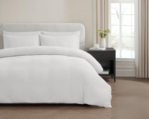 Housse de couette Waffle™ Porcelaine Blanc 