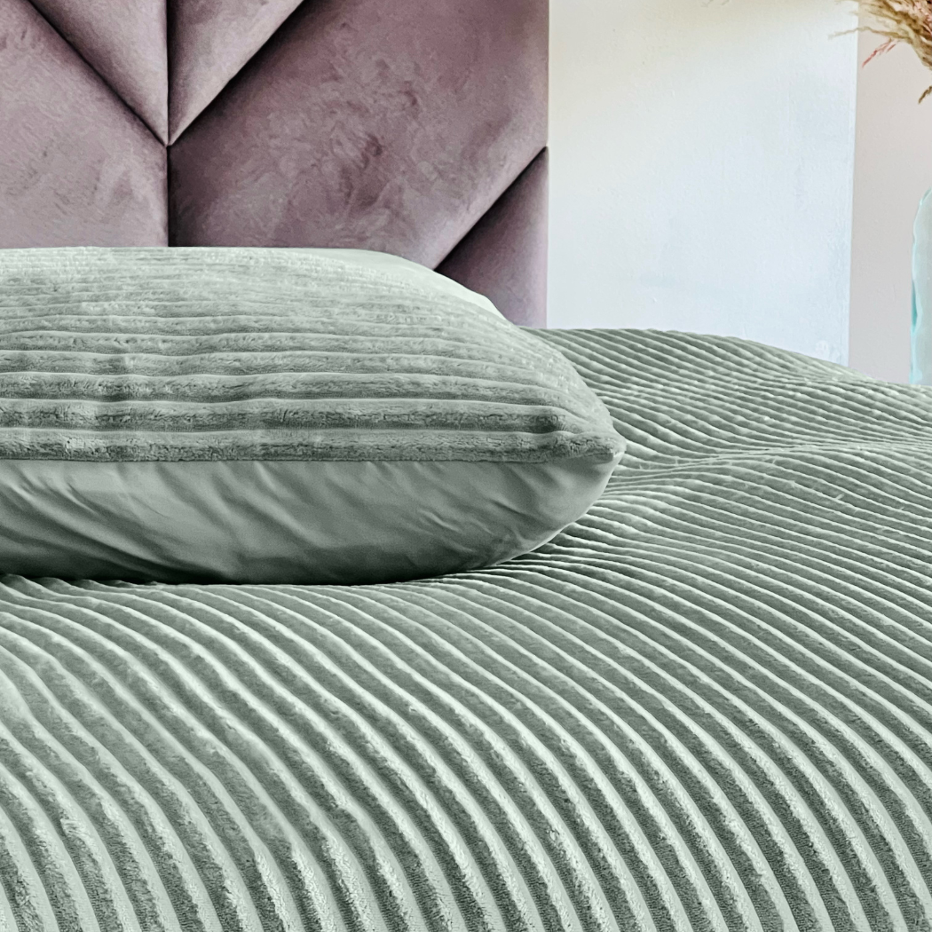 Housse de couette Teddy Rib Vert Jade