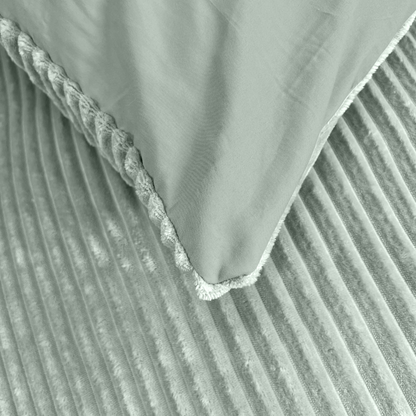 Housse de couette Teddy Rib Vert Jade