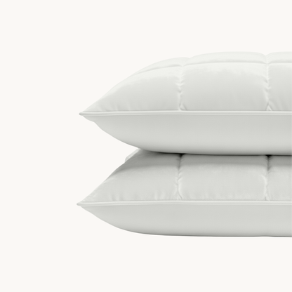 Kussenslopen Vol & Gevoerd Mat Satijn Pearl White  2-Pack 60x70 cm