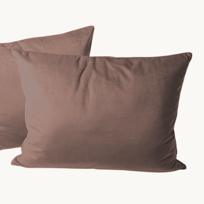 Kussenslopen Velvet Coffee Brown 60x70 cm 2-pack