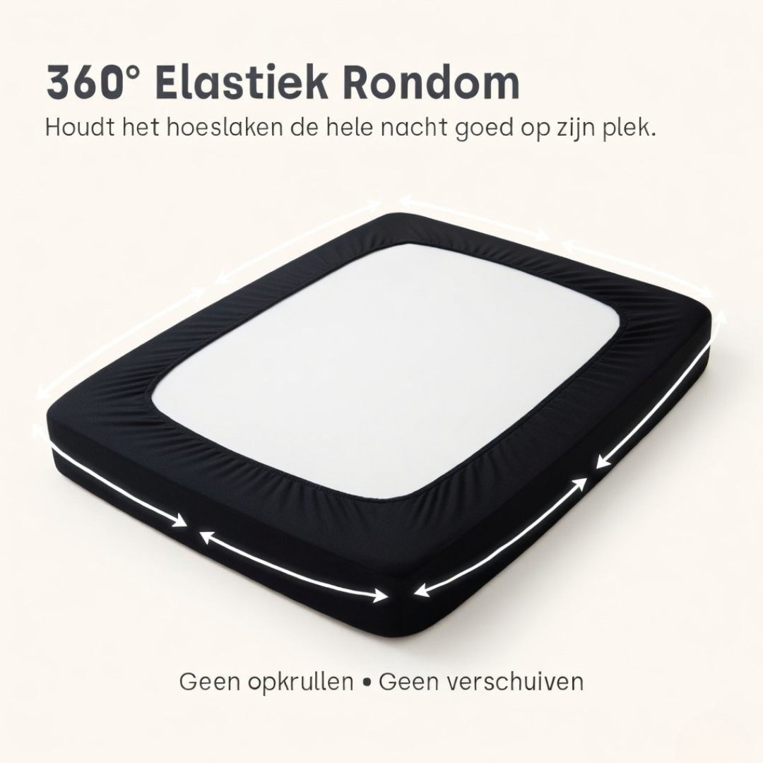 Matras Hoeslaken Velvet  Snake Skin - Jet Black