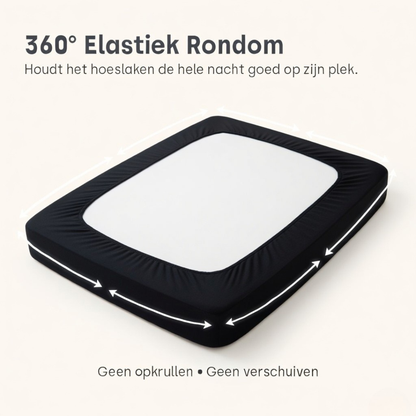 Matras Hoeslaken Velvet  Snake Skin - Jet Black