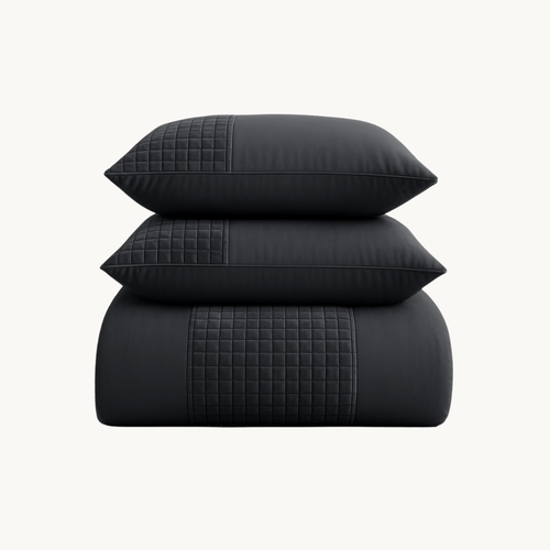 Dekbedovertrek set Velvet Border Obsidian Black