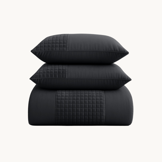 Dekbedovertrek set Velvet Border Obsidian Black