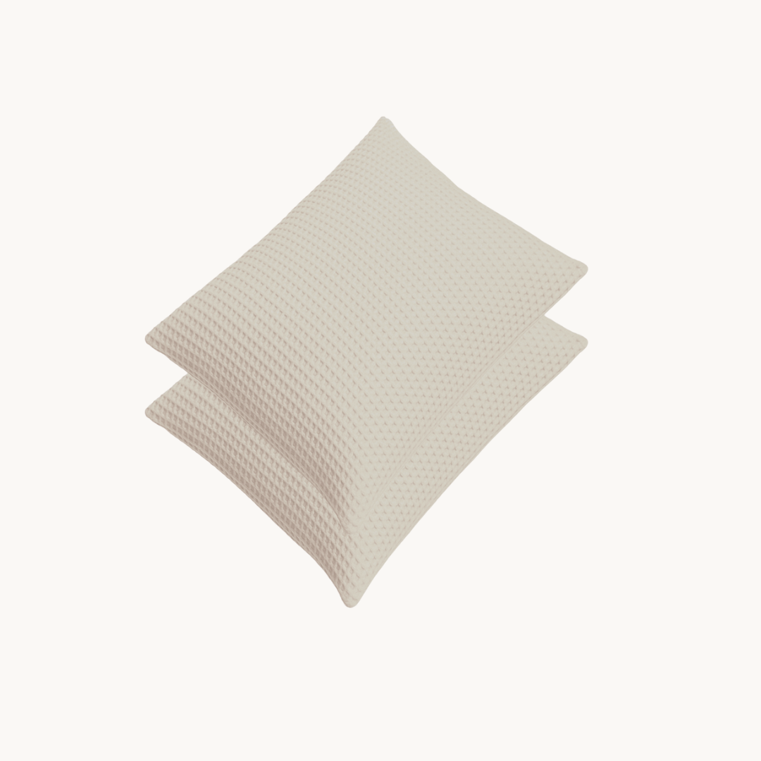 Kussenslopen Waffle Sand 60x70cm 2-Pack